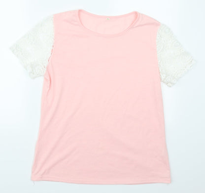 Womens UK Size XL Preworn Pink Basic T-Shirt