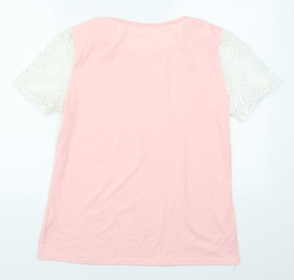 Womens UK Size XL Preworn Pink Basic T-Shirt