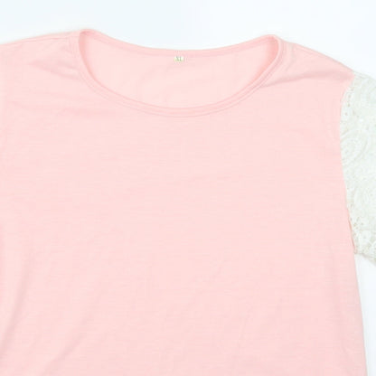Womens UK Size XL Preworn Pink Basic T-Shirt