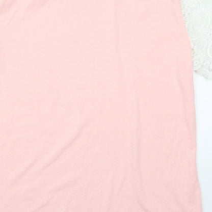 Womens UK Size XL Preworn Pink Basic T-Shirt