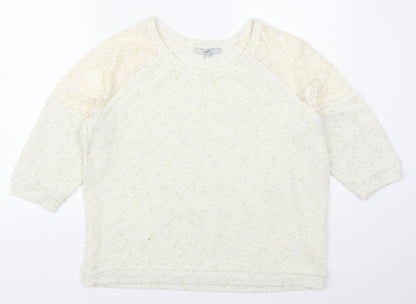 Next Womens Ivory Geometric  Pullover Jumper Size 16