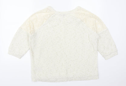 Next Womens Ivory Geometric  Pullover Jumper Size 16