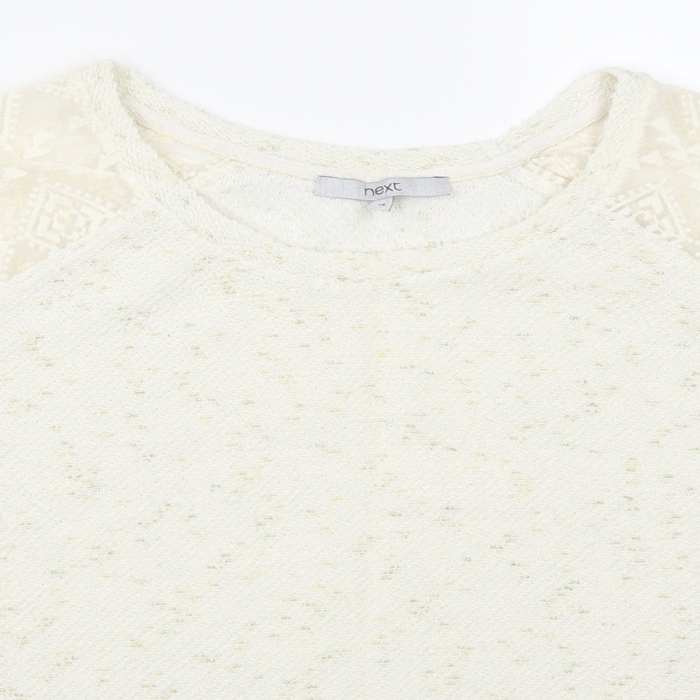 Next Womens Ivory Geometric  Pullover Jumper Size 16
