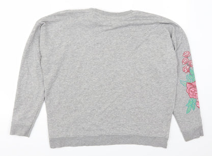 New Look Womens Grey Floral  Pullover Sweatshirt Size 12  - Arizona