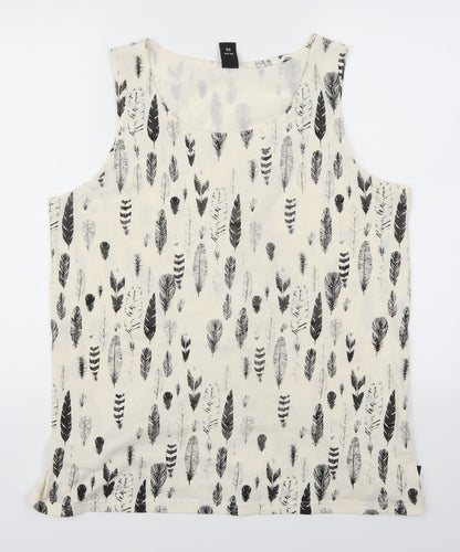 Womens UK Size M Adiva Beige Basic Tank