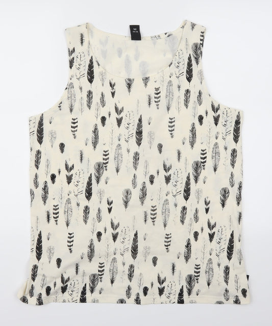Womens UK Size M Adiva Beige Basic Tank