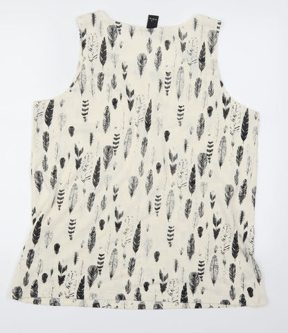 Womens UK Size M Adiva Beige Basic Tank