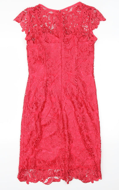 Sttenay Womens Red  Lace Pencil Dress  Size 4