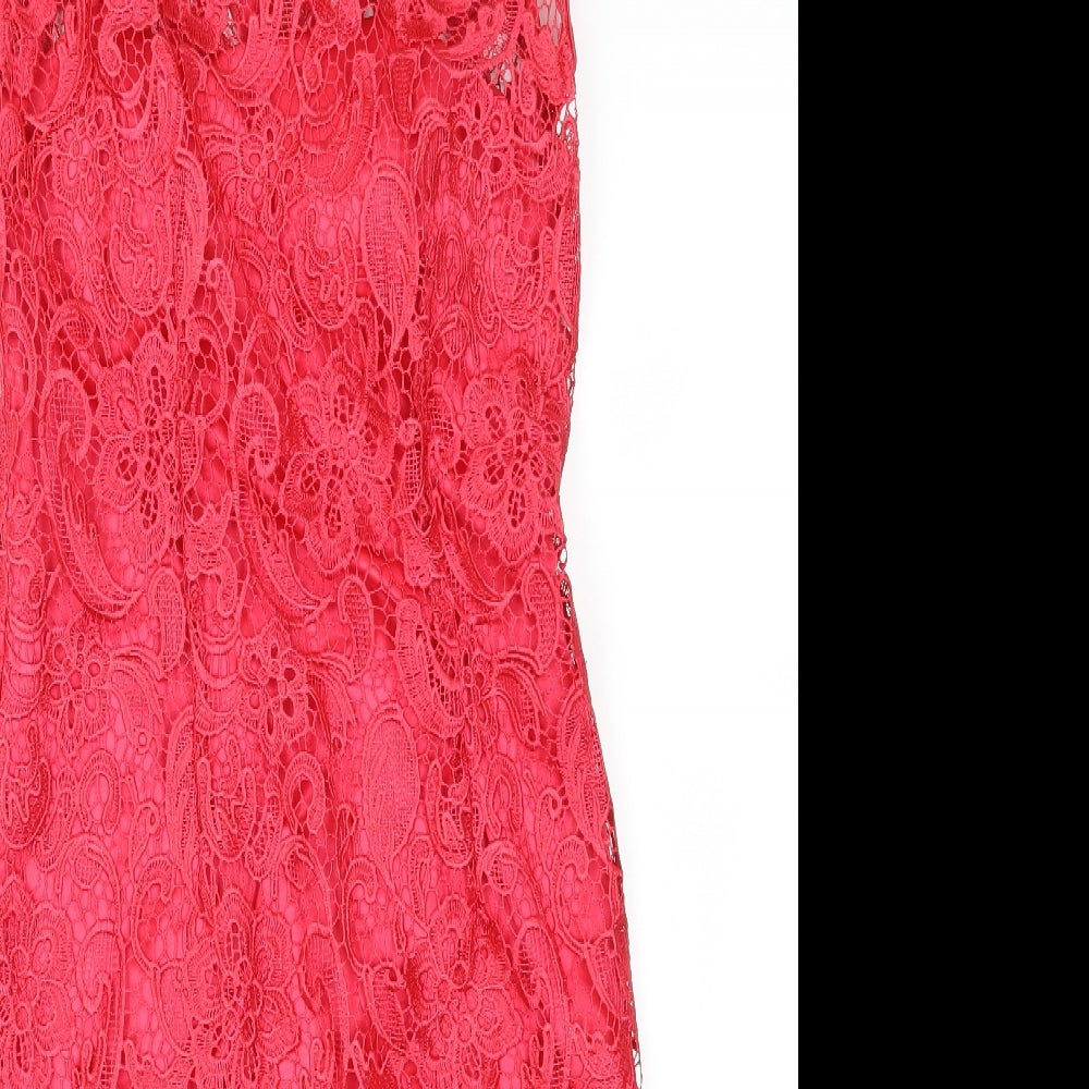 Sttenay Womens Red  Lace Pencil Dress  Size 4
