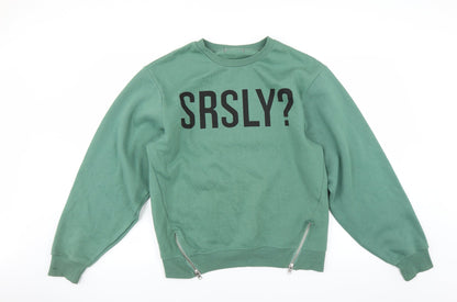 Womens Green   Pullover Sweatshirt