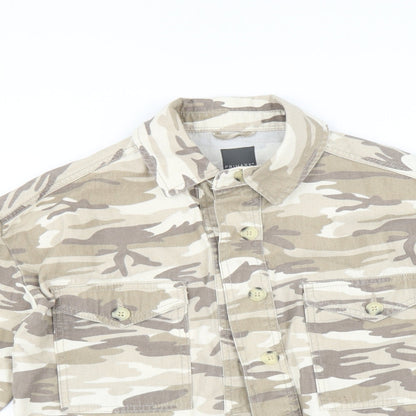 Primark Womens Brown Camouflage Denim Jacket  Size 4  - CROPPED