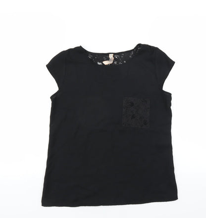 Womens UK Size 10 Springfield Black Basic Blouse