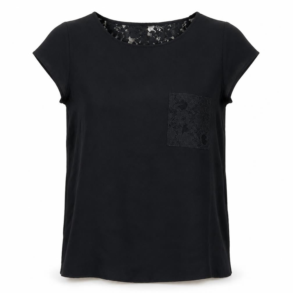 Womens UK Size 10 Springfield Black Basic Blouse