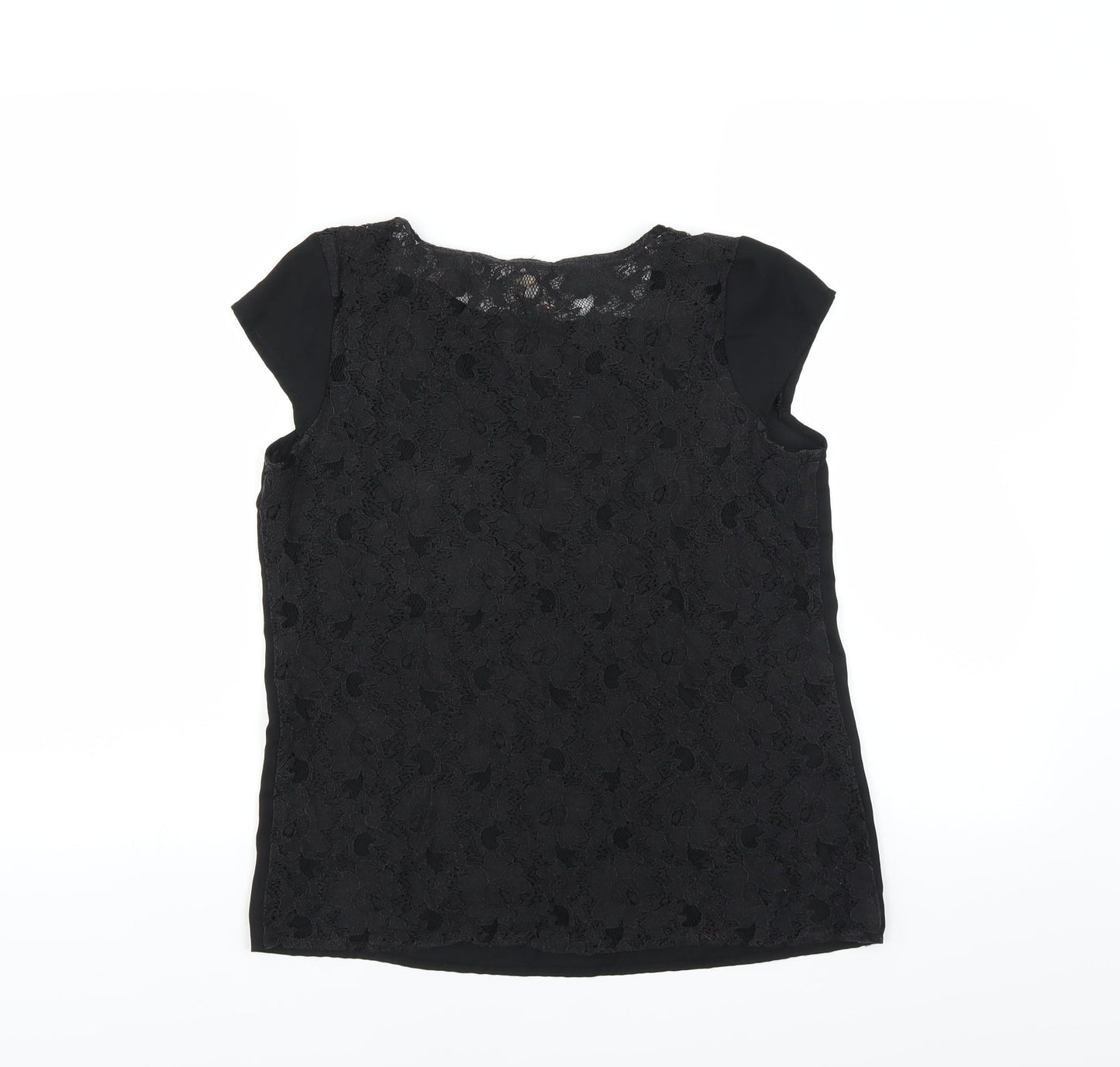 Womens UK Size 10 Springfield Black Basic Blouse