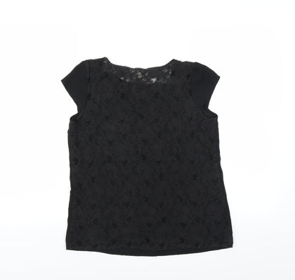Womens UK Size 10 Springfield Black Basic Blouse