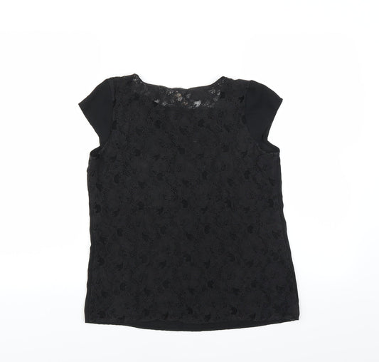 Womens UK Size 10 Springfield Black Basic Blouse