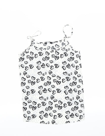 F&F Womens White   Camisole T-Shirt Size 6  - heart print