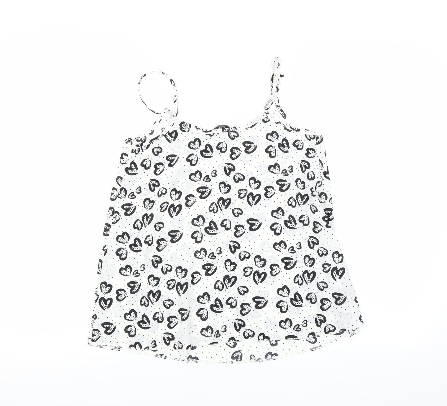 F&F Womens White   Camisole T-Shirt Size 6  - heart print