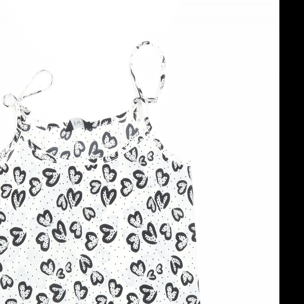 F&F Womens White   Camisole T-Shirt Size 6  - heart print