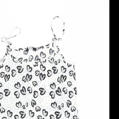 F&F Womens White   Camisole T-Shirt Size 6  - heart print