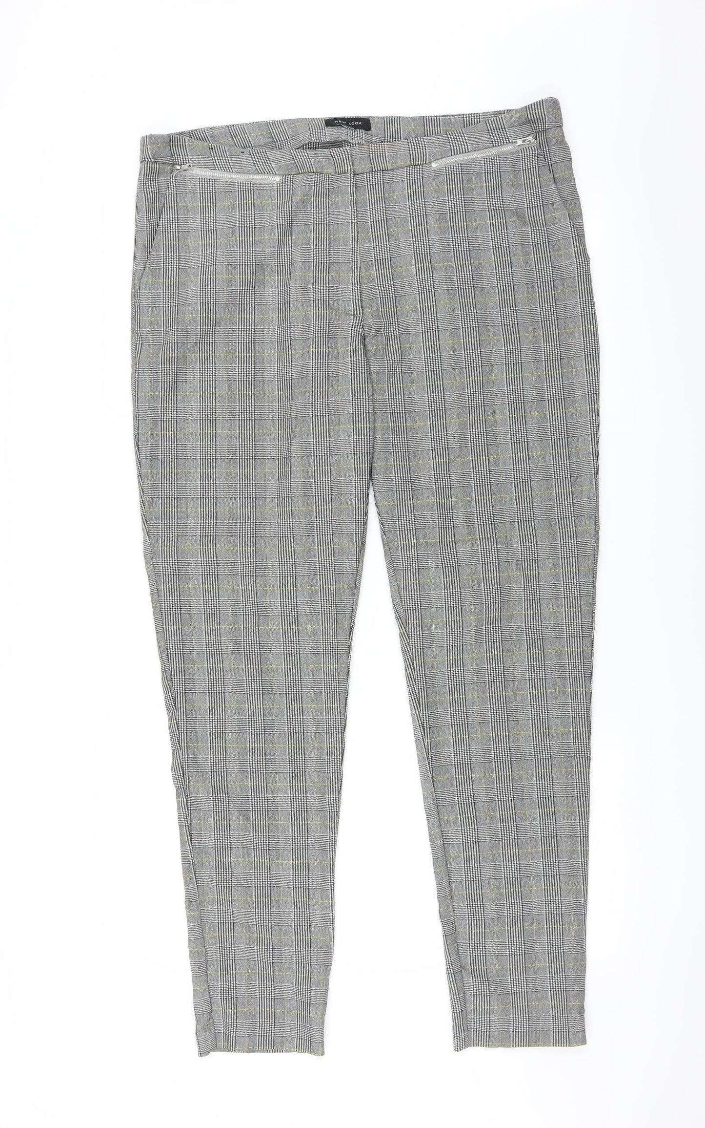 New Look Womens Red Plaid  Trousers  Size 38 in L29 in