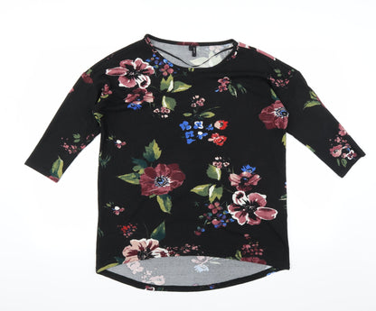 Vero Moda Womens Black Floral  Pullover Jumper Size M