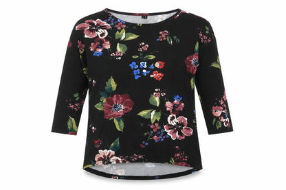 Vero Moda Womens Black Floral  Pullover Jumper Size M