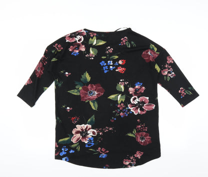 Vero Moda Womens Black Floral  Pullover Jumper Size M