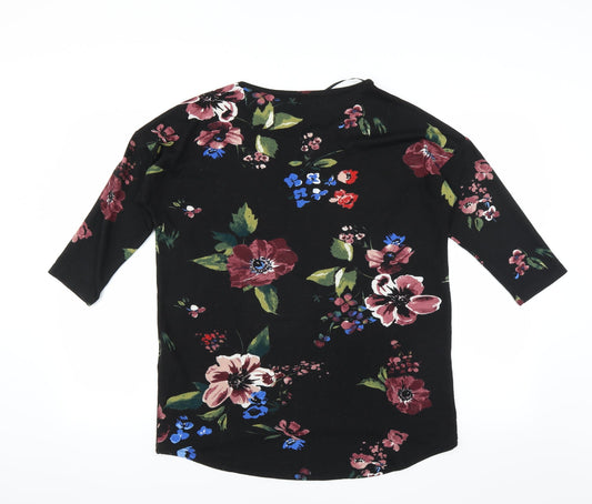 VERO MODA Womens Black Floral  Pullover Jumper Size M