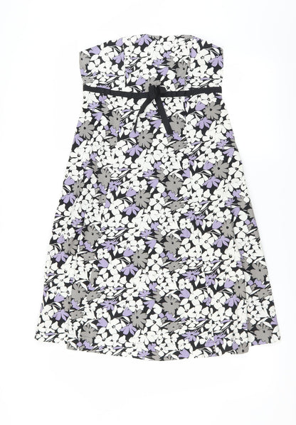 F&F Womens Purple Floral  A-Line  Size 10