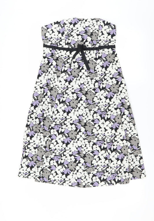 F&F Womens Purple Floral  A-Line  Size 10