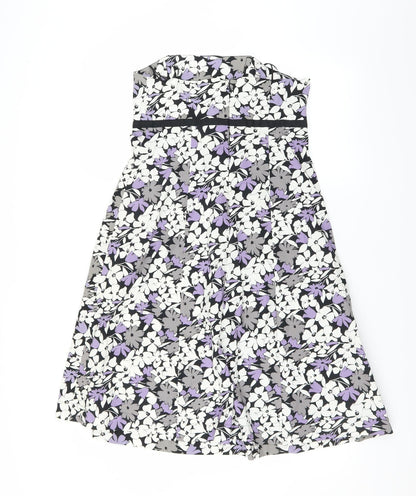 F&F Womens Purple Floral  A-Line  Size 10