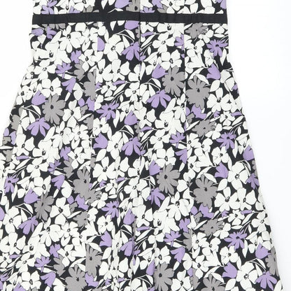 F&F Womens Purple Floral  A-Line  Size 10