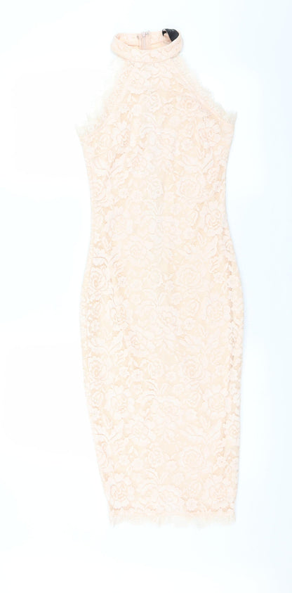 AX Paris Womens Pink Floral  Bodycon  Size 6