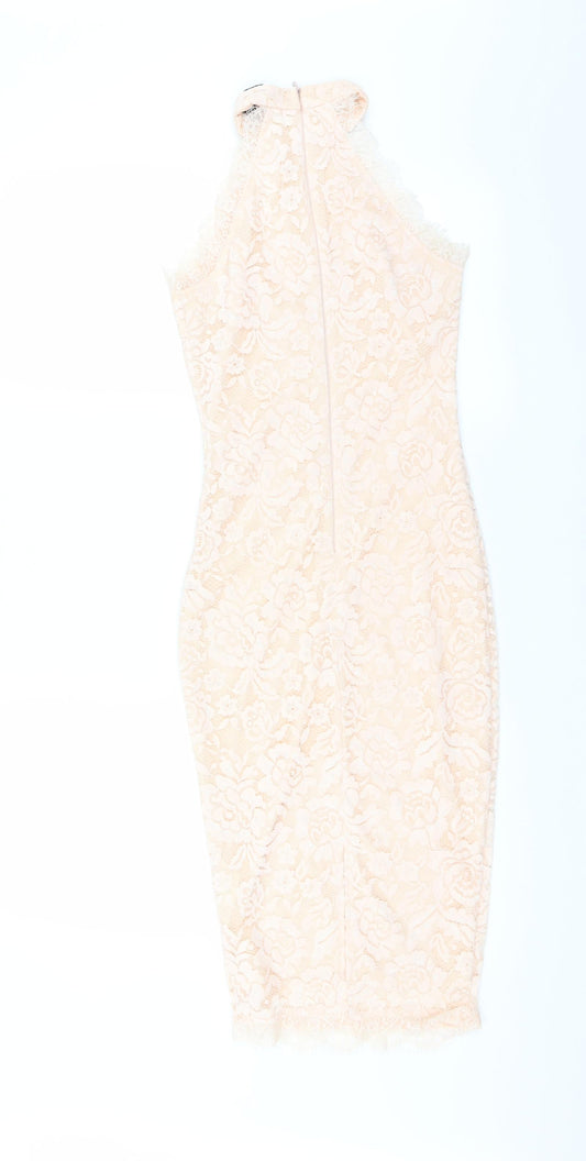 AX Paris Womens Pink Floral  Bodycon  Size 6