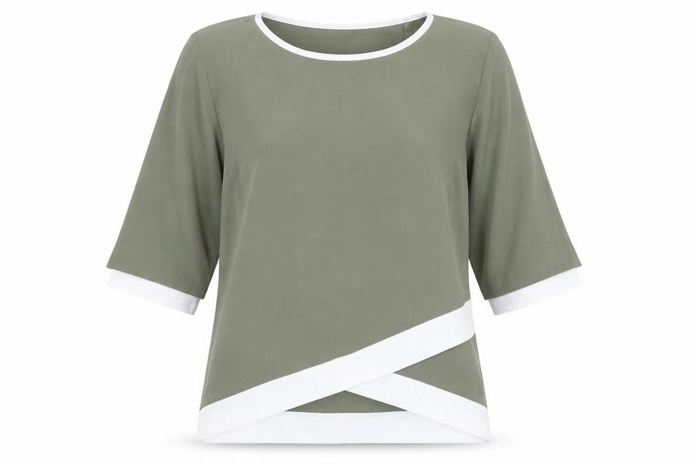 Womens UK Size 10 Quiz Green Basic Blouse