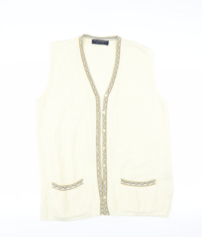 Klassique Womens Yellow   Cardigan Jumper Size S