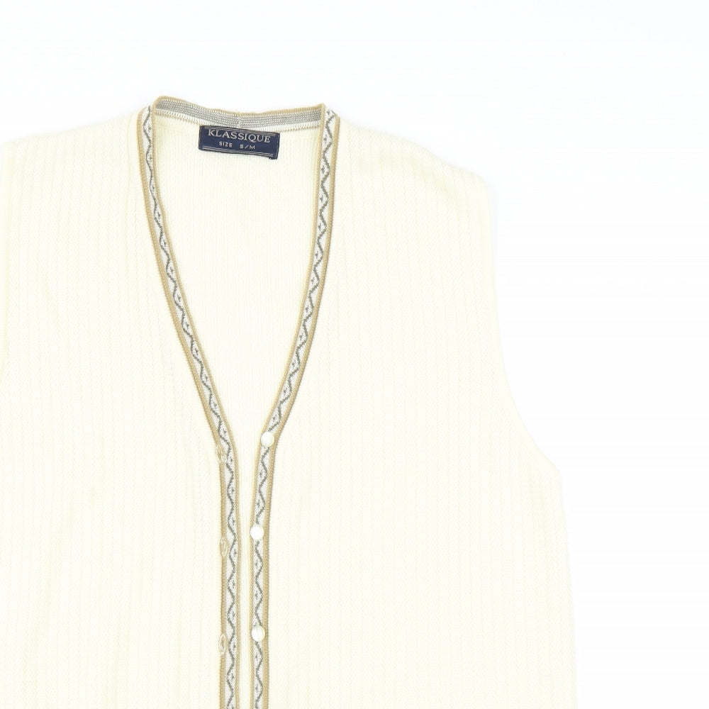 Klassique Womens Yellow   Cardigan Jumper Size S