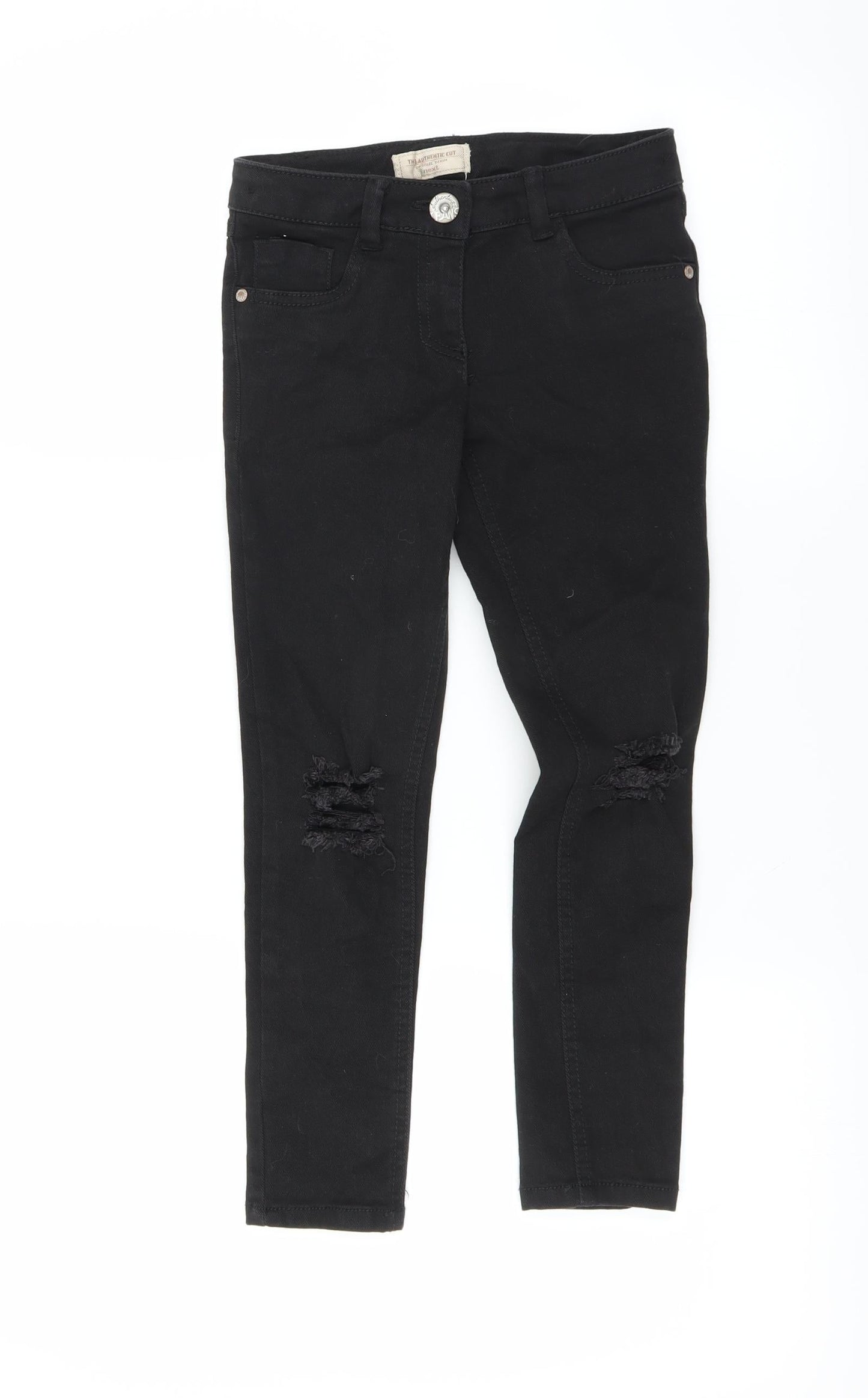 NEXT Girls Black   Skinny Jeans Size 8 Years - DISTRESSED
