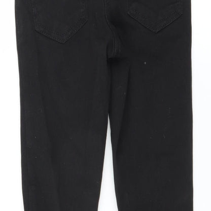 NEXT Girls Black   Skinny Jeans Size 8 Years - DISTRESSED