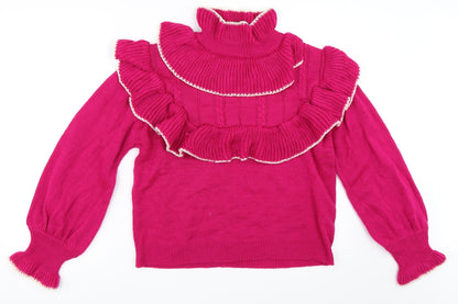 Boohoo Womens Pink   Pullover Jumper Size M