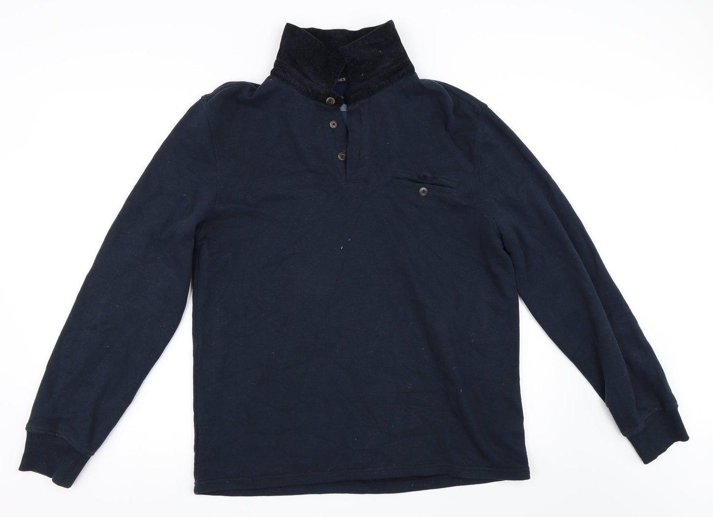 Mens UK Size M DUNNES Blue Henley Sweatshirt