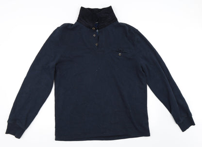 Mens UK Size M DUNNES Blue Henley Sweatshirt