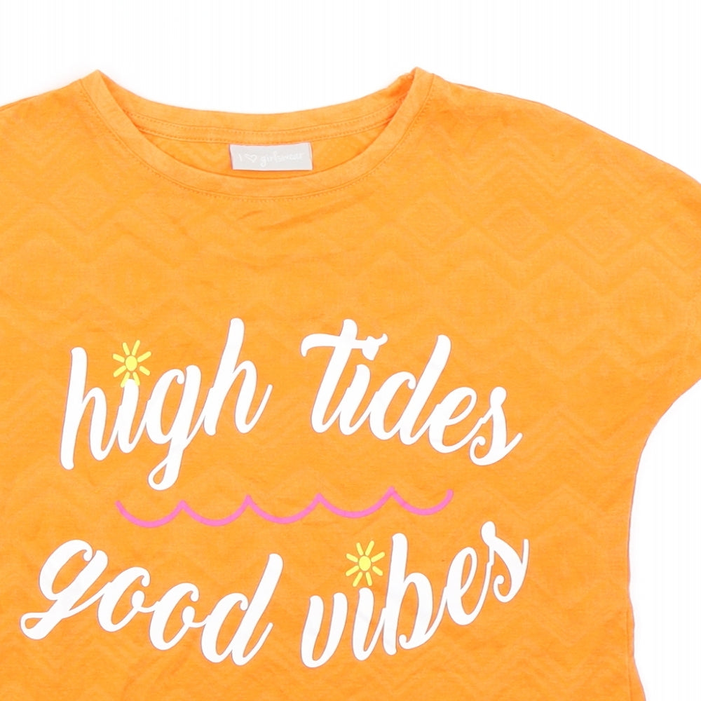 Matalan Girls Orange   Basic T-Shirt Size 4 Years