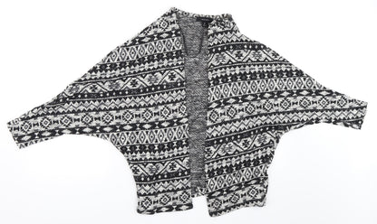 Atmosphere Womens Black Geometric  Cardigan Jumper Size M