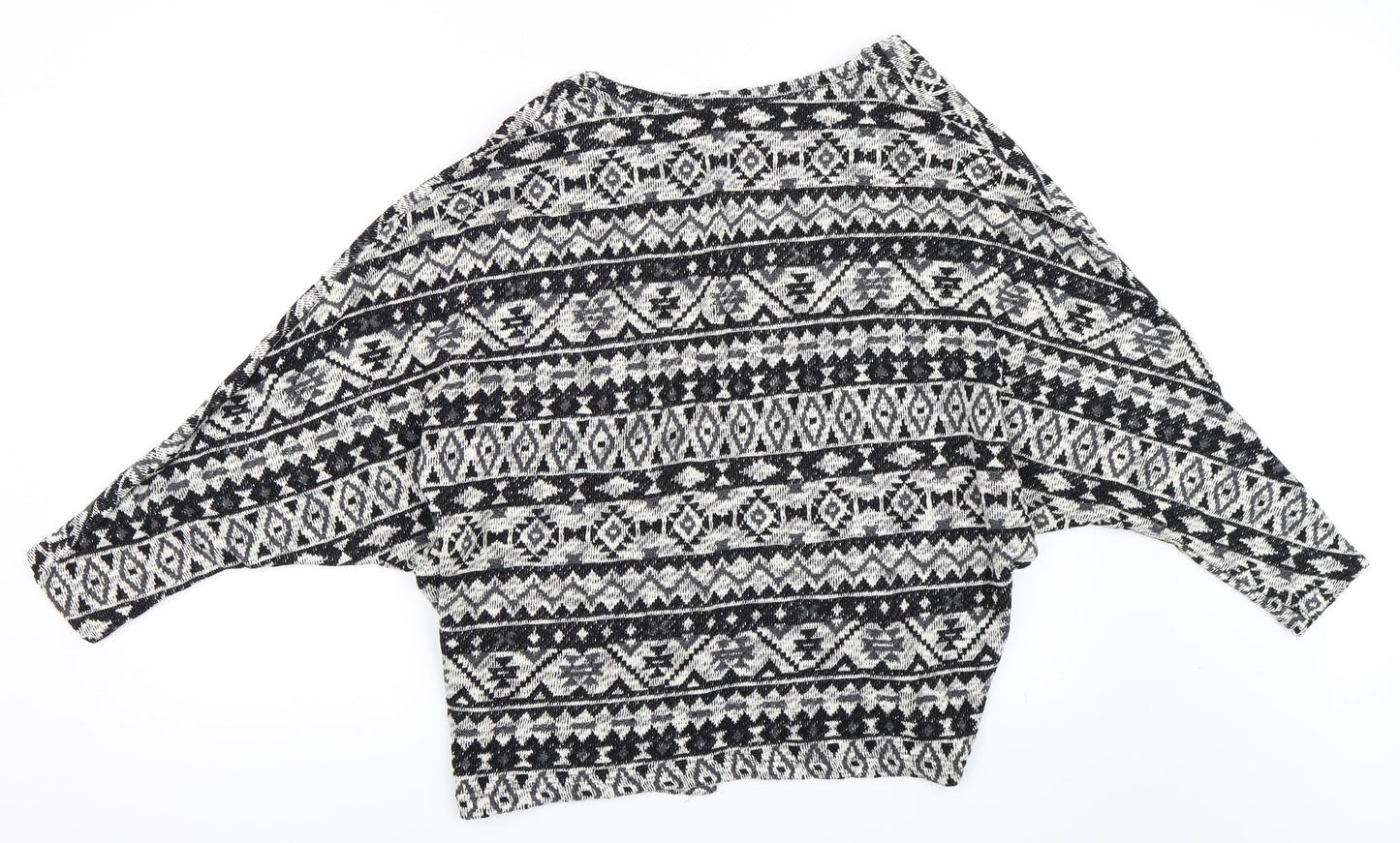 Atmosphere Womens Black Geometric  Cardigan Jumper Size M