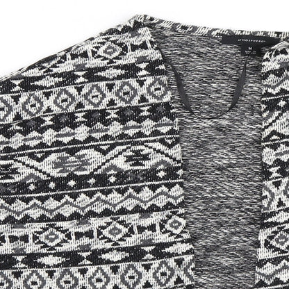 Atmosphere Womens Black Geometric  Cardigan Jumper Size M