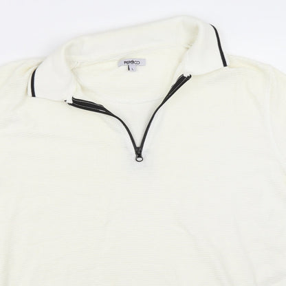 Pep&Co Mens Ivory    Polo Size L