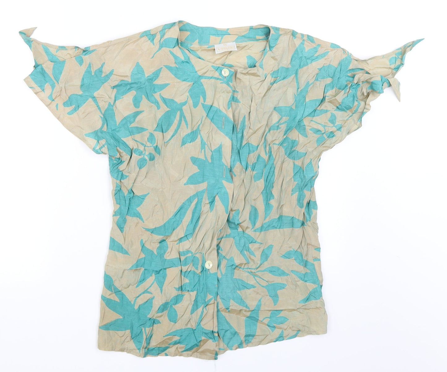 Womens UK Size 36 Verse Beige Basic Button-Up