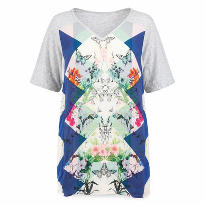 Next Womens Grey Floral  T-Shirt Dress  Size 14